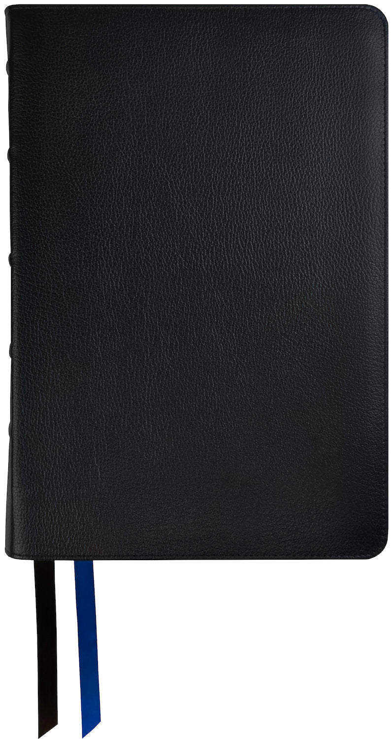 NASB 1995 Prime Giant Print Reference Bible, black premium goatskin leather cover with ribbon markers