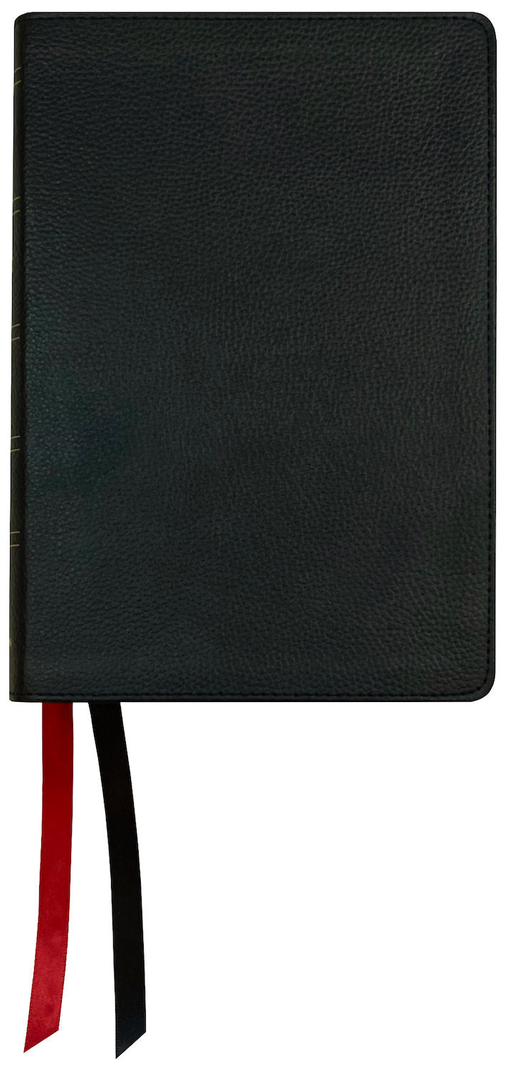 NASB 1995 Large Print Compact Bible, black genuine cowhide leather cover with ribbon markers