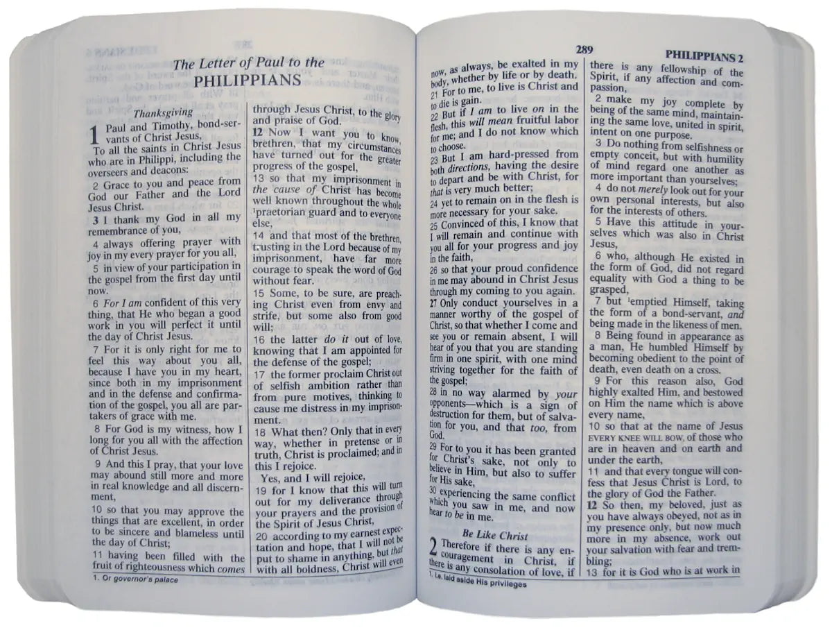 NAS 1995 New Testament with Psalms and Proverbs, open interior pages