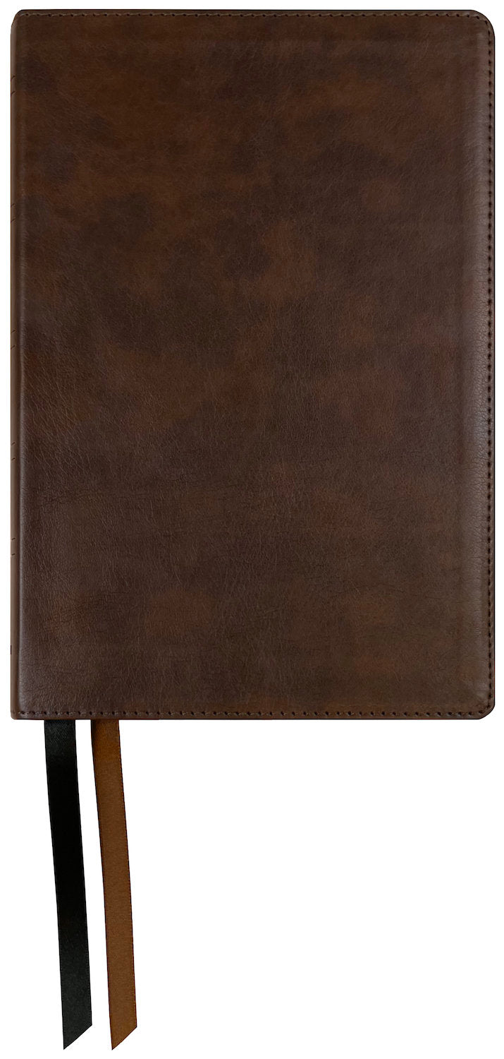 NASB 2020 Reader's Bible, brown leathertex cover with ribbon markers