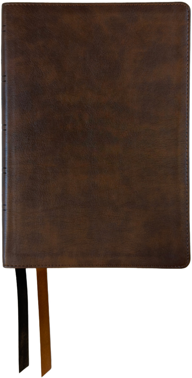 NASB 2020 Large Print Personal Size Bible, brown leathertex cover with ribbon markers