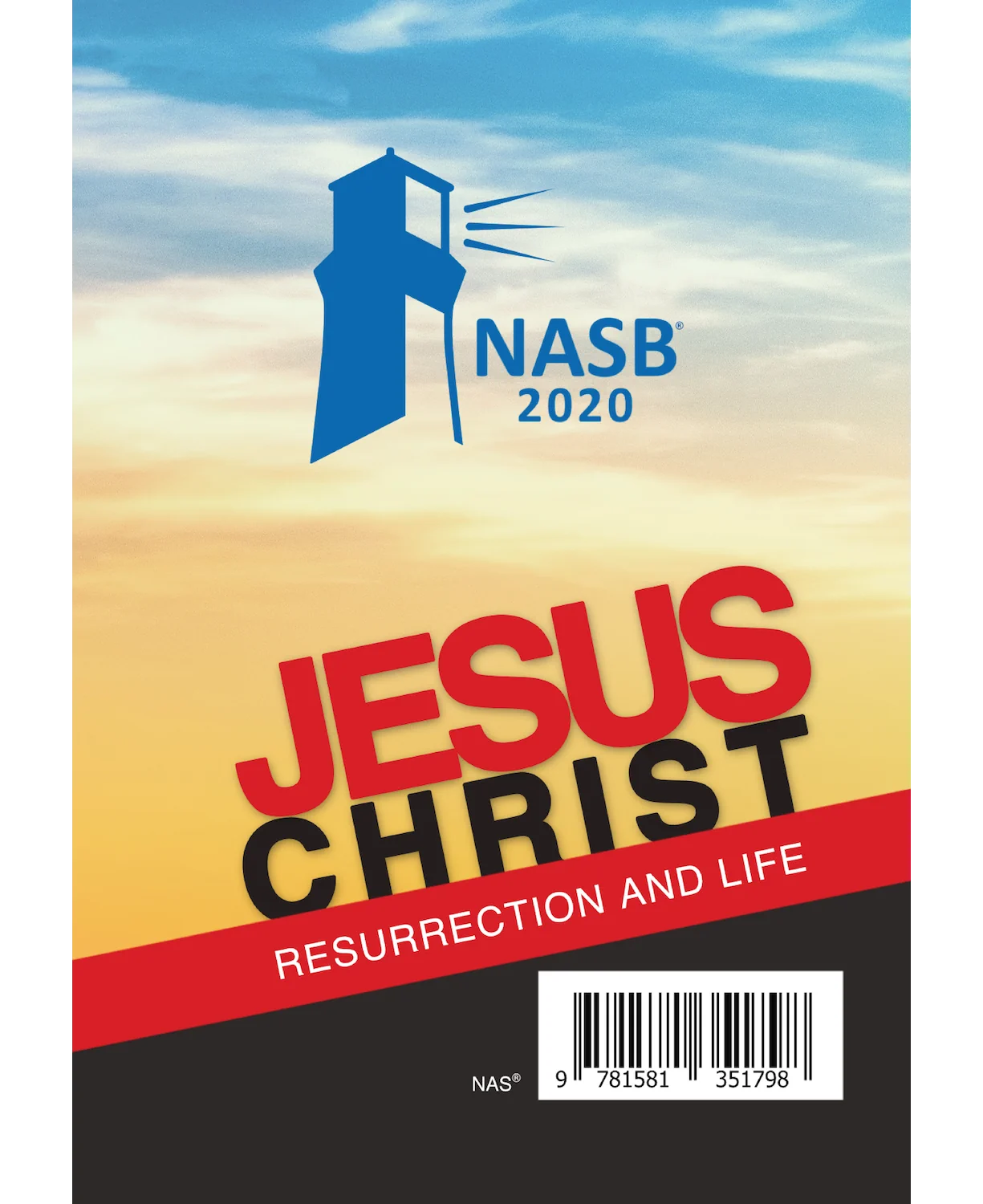NAS 2020 Jesus Saves New Testament, colorful paperback back cover