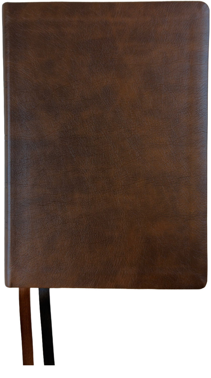 NASB 2020 Reference Bible, brown leathertex cover with ribbon markers