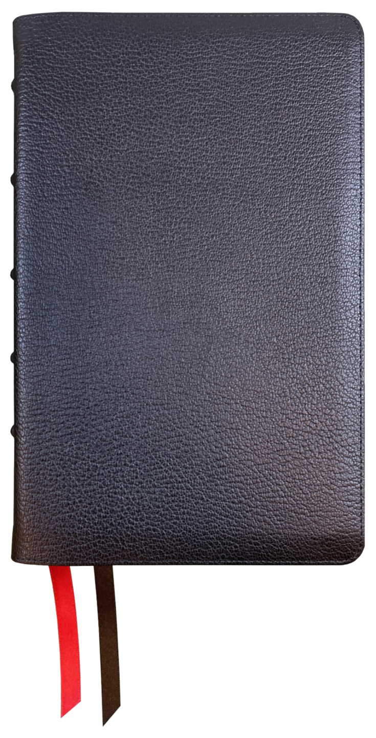 NASB 2020 Prime Reference Bible, black premium goatskin leather cover with ribbon markers