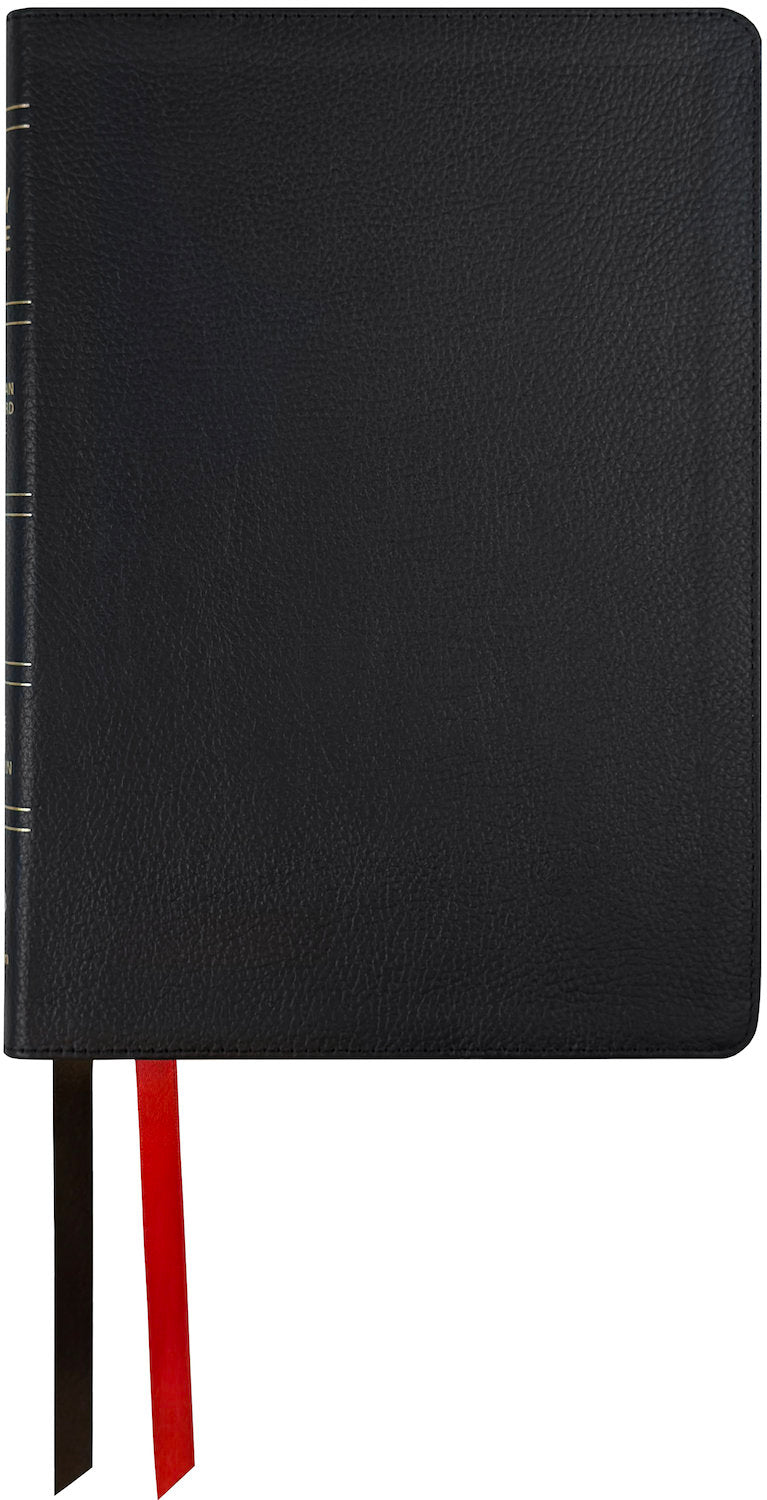 NASB 2020 Large Print Ultrathin Reference Bible, black genuine cowhide leather cover with ribbon markers