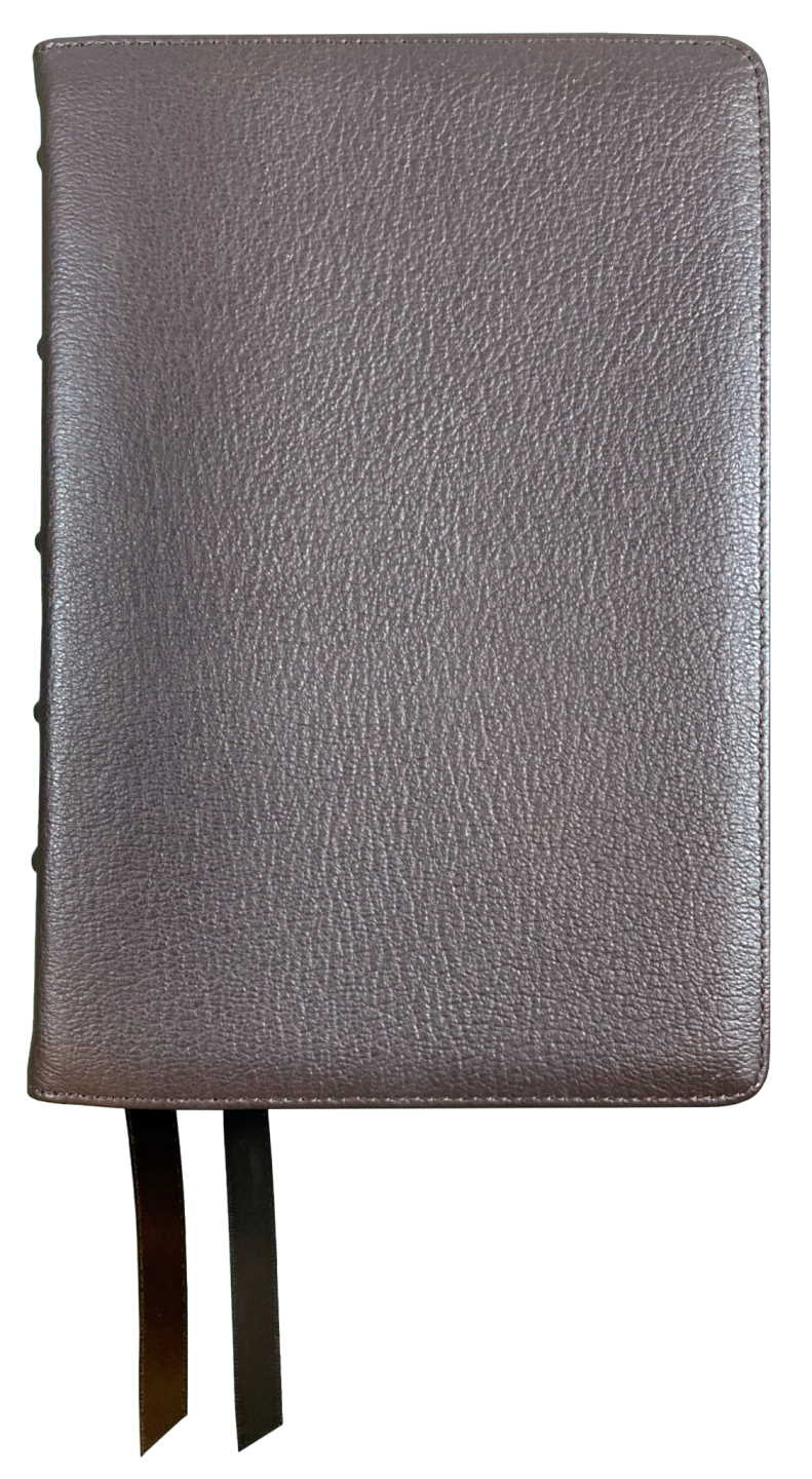 NASB 2020 Prime Large Print Compact Bible, brown premium goatskin leather cover with ribbon markers