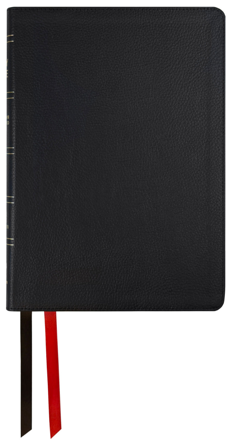 NASB 1995 Side Column Reference Bible, black genuine cowhide leather cover with ribbon markers