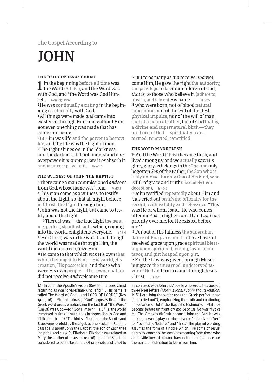 Amplified Two-Tone Bible, interior page sample