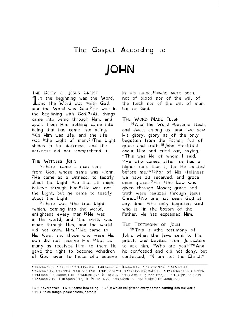 NASB 1995 Dyslexia Friendly Bible, interior page sample