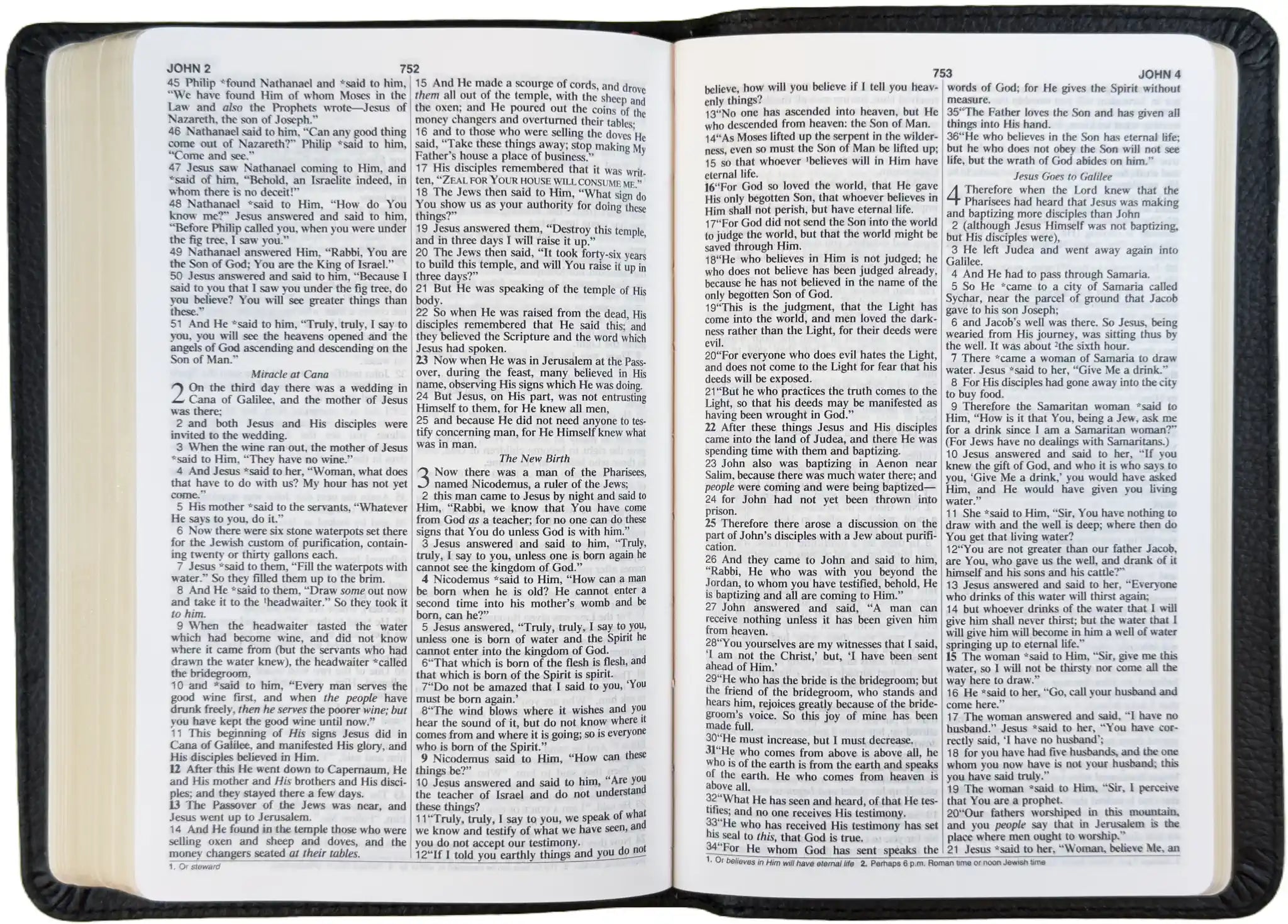 NASB 1995 Compact Text Bible, open interior pages
