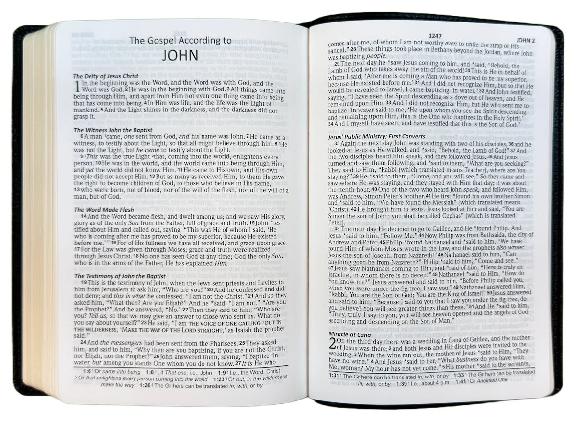 NASB 2020 Large Print Compact Bible, open interior pages