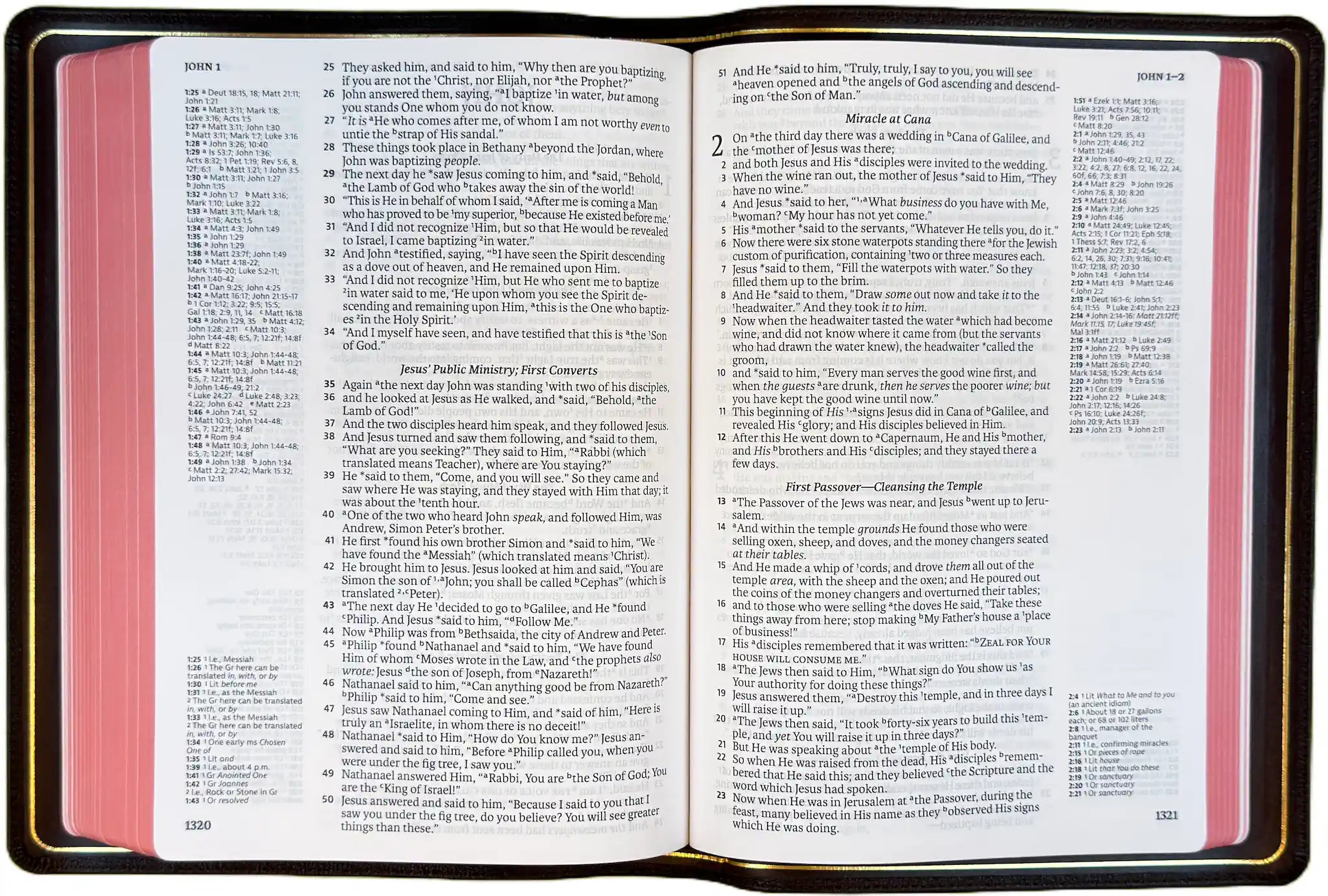 NASB 2020 Prime Side Column Reference Bible, open interior pages