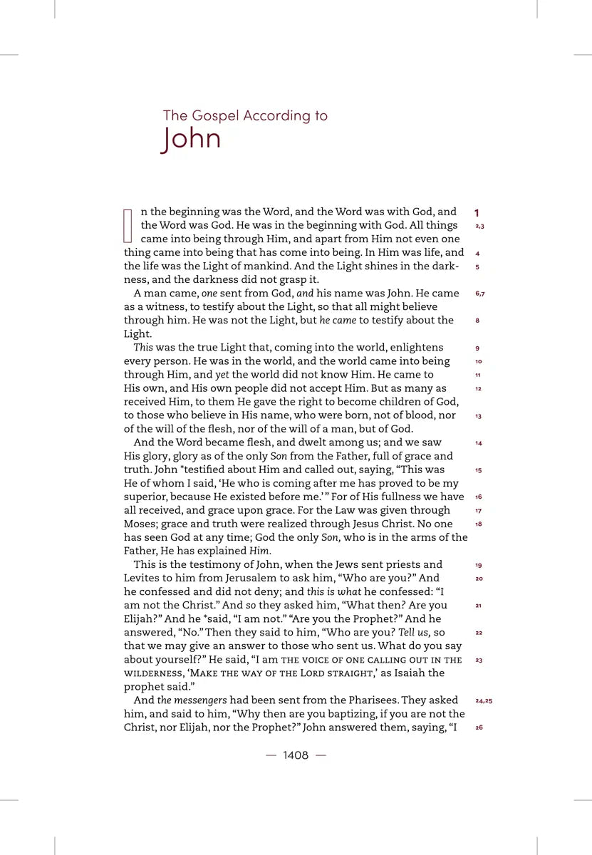 NASB 2020 Reader's Bible, interior page sample
