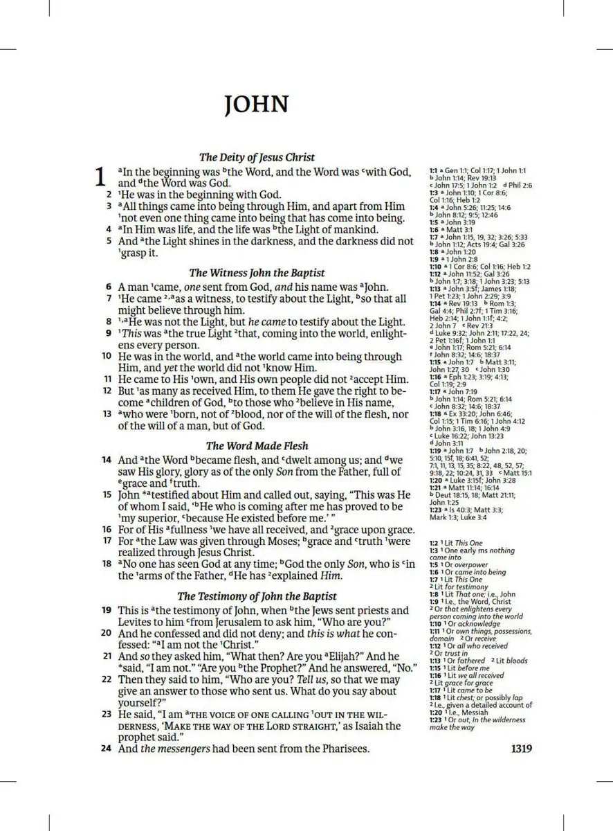 NASB 2020 Side Column Reference Bible, interior page sample
