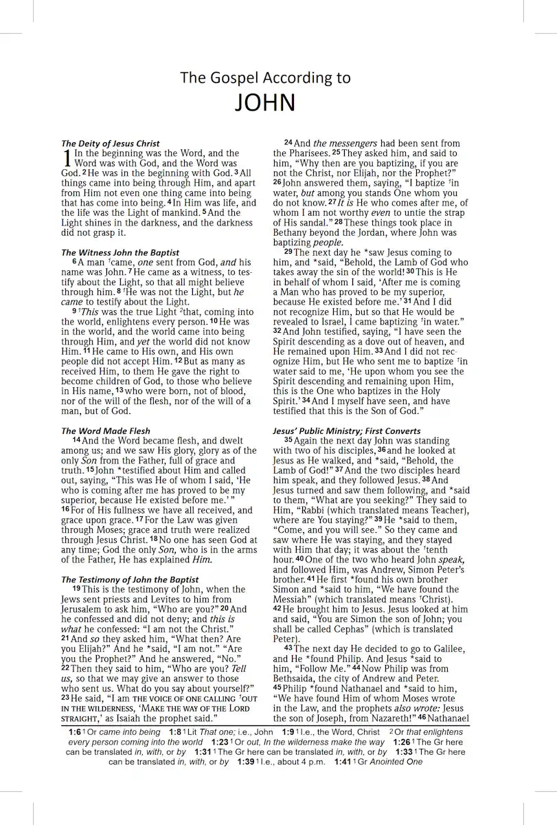 NASB 2020 Text Bible, interior page sample