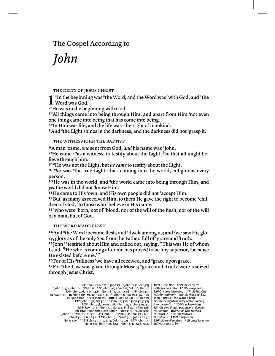 NASB 2020 Wide Margin Reference Bible, interior page sample