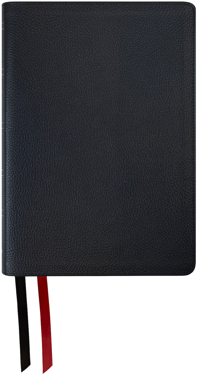 NASB 1995 Giant Print Reference Bible, black genuine cowhide leather cover with ribbon markers