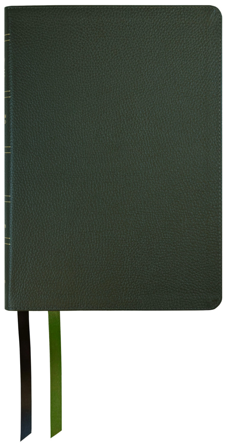 NASB 1995 Large Print Ultrathin Reference Bible, green genuine cowhide leather cover with ribbon markers