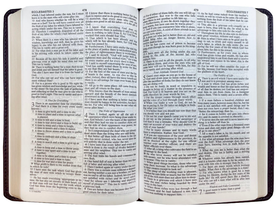 NASB 1995 Compact Text Bible, open interior pages