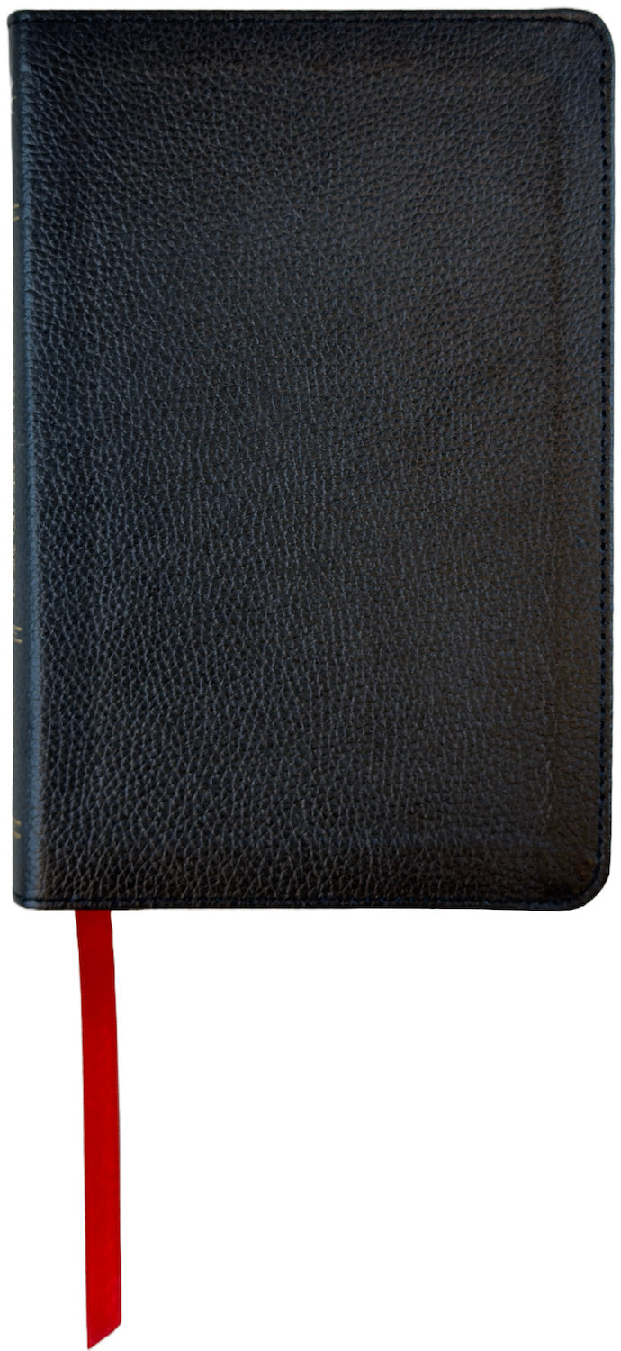 NASB 1995 Compact Text Bible, black genuine cowhide leather cover with ribbon marker