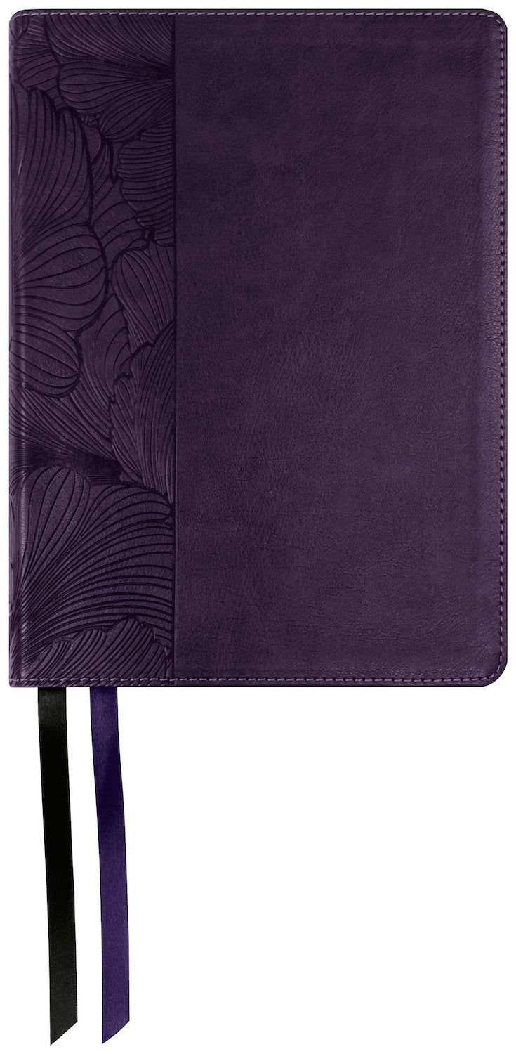 NASB 2020 Beauty of Scripture Bible, purple leathertex cover with special floral design and ribbon markers