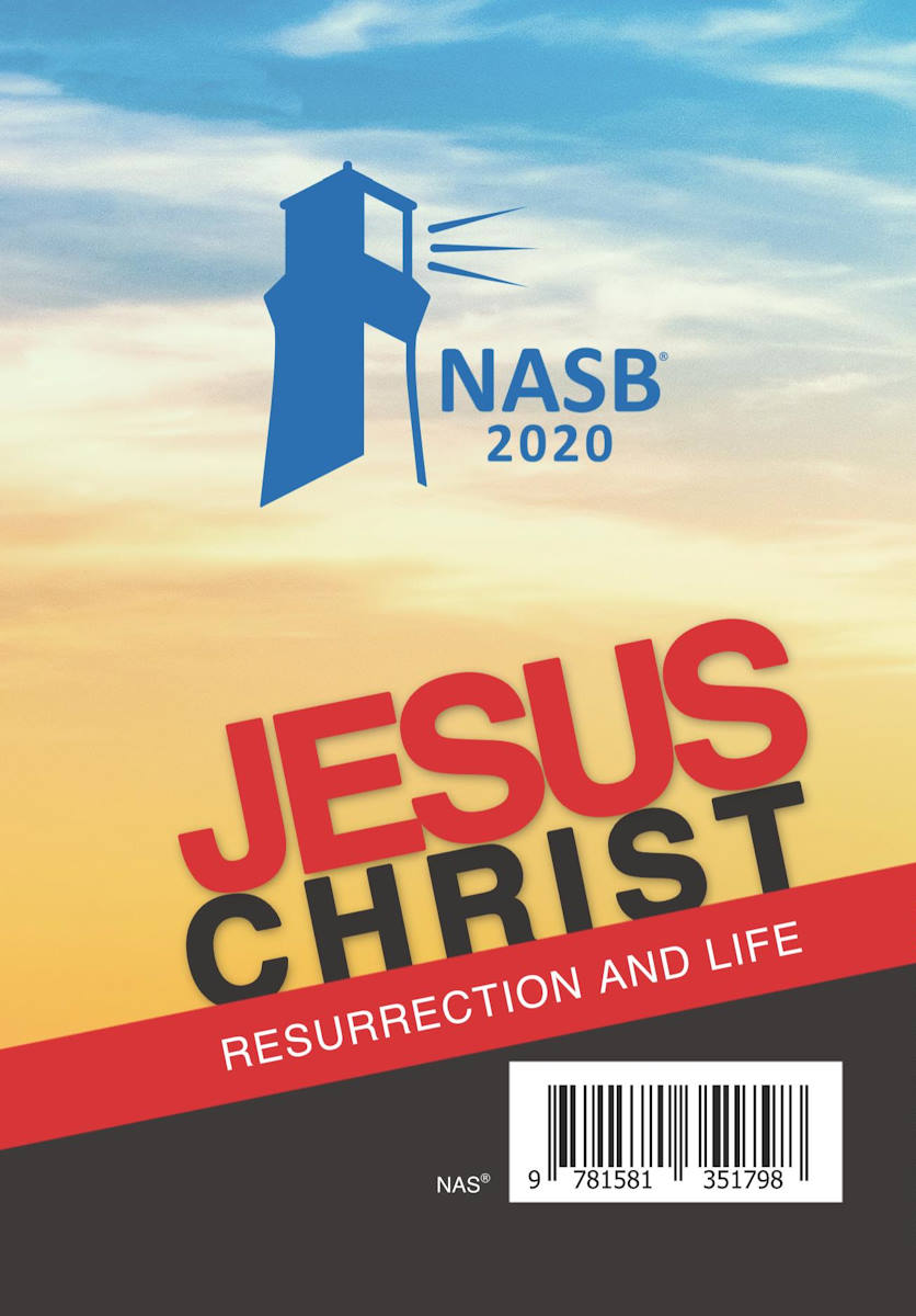 NAS 2020 Jesus Saves New Testament, colorful paperback back cover