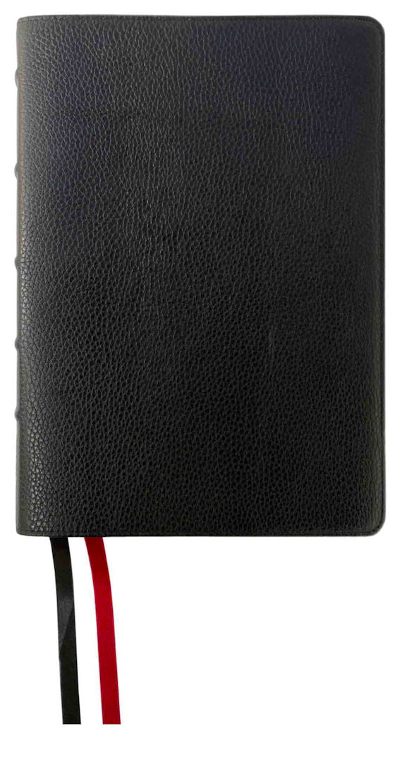 NASB 2020 Large Print Ultrathin Reference Bible, black premium calfskin leather cover with ribbon markers