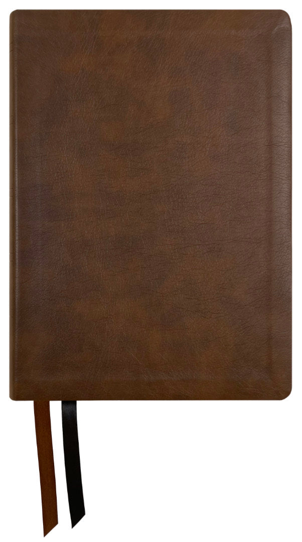 NASB 2020 Large Print Compact Bible, brown leathertex cover with ribbon markers