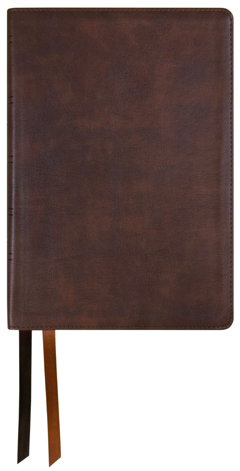 NASB 2020 Side Column Reference Bible, brown leathertex cover with ribbon markers