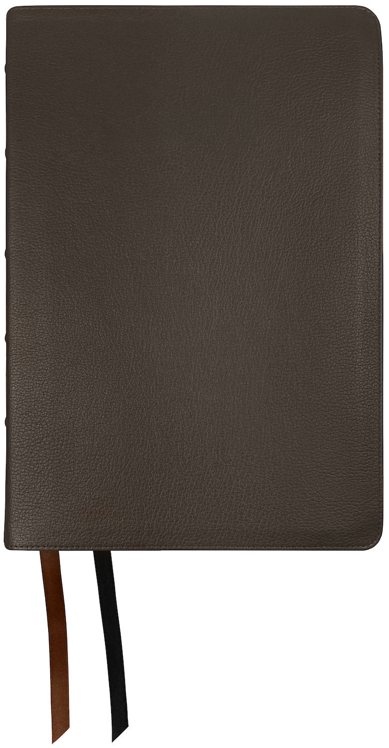 NASB 2020 Prime Side Column Reference Bible, brown premium goatskin leather with ribbon markers