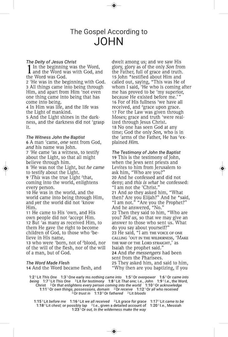 NASB 2020 Large Print Personal Size Bible with Full Translation Footnotes