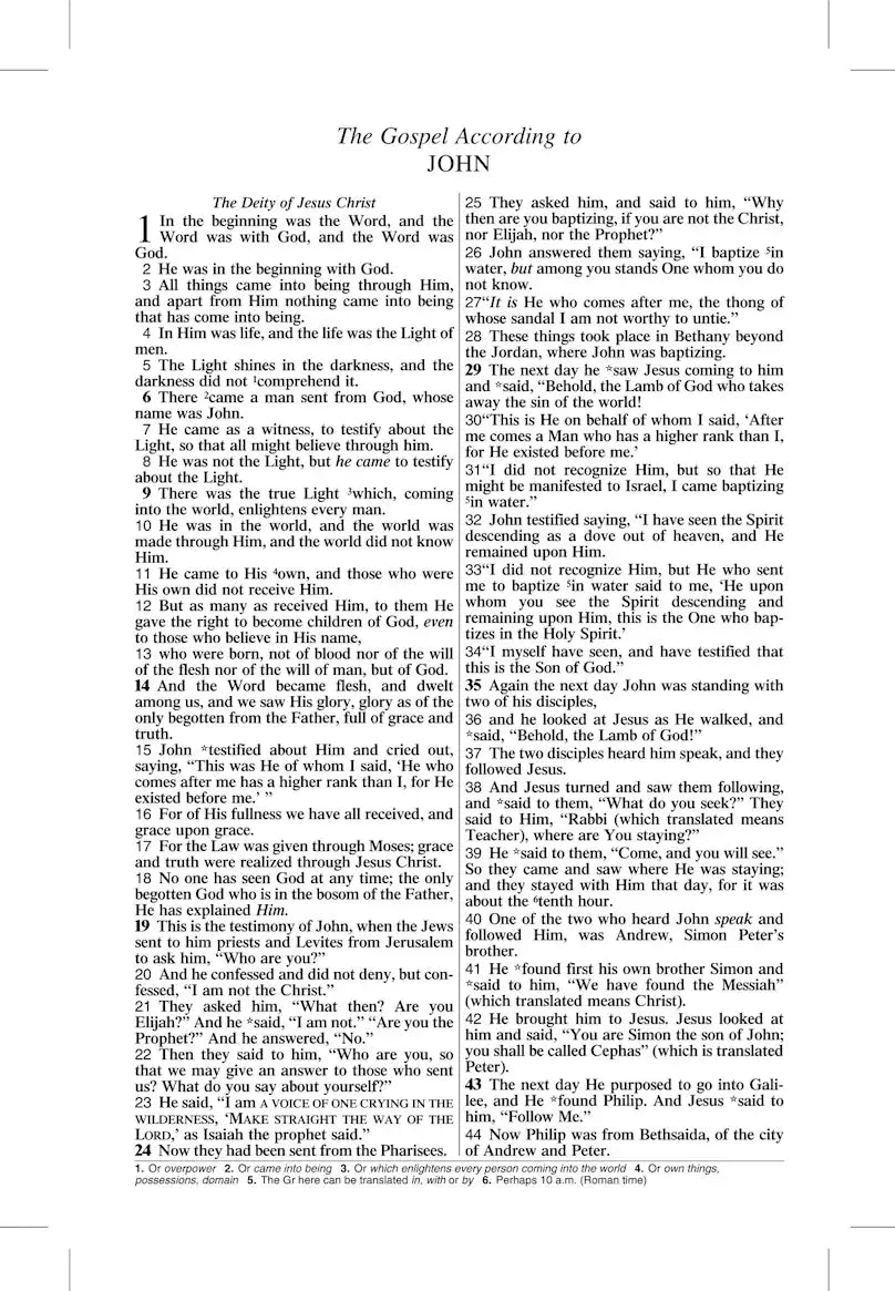 NASB 1995 Compact Text Bible, interior page sample