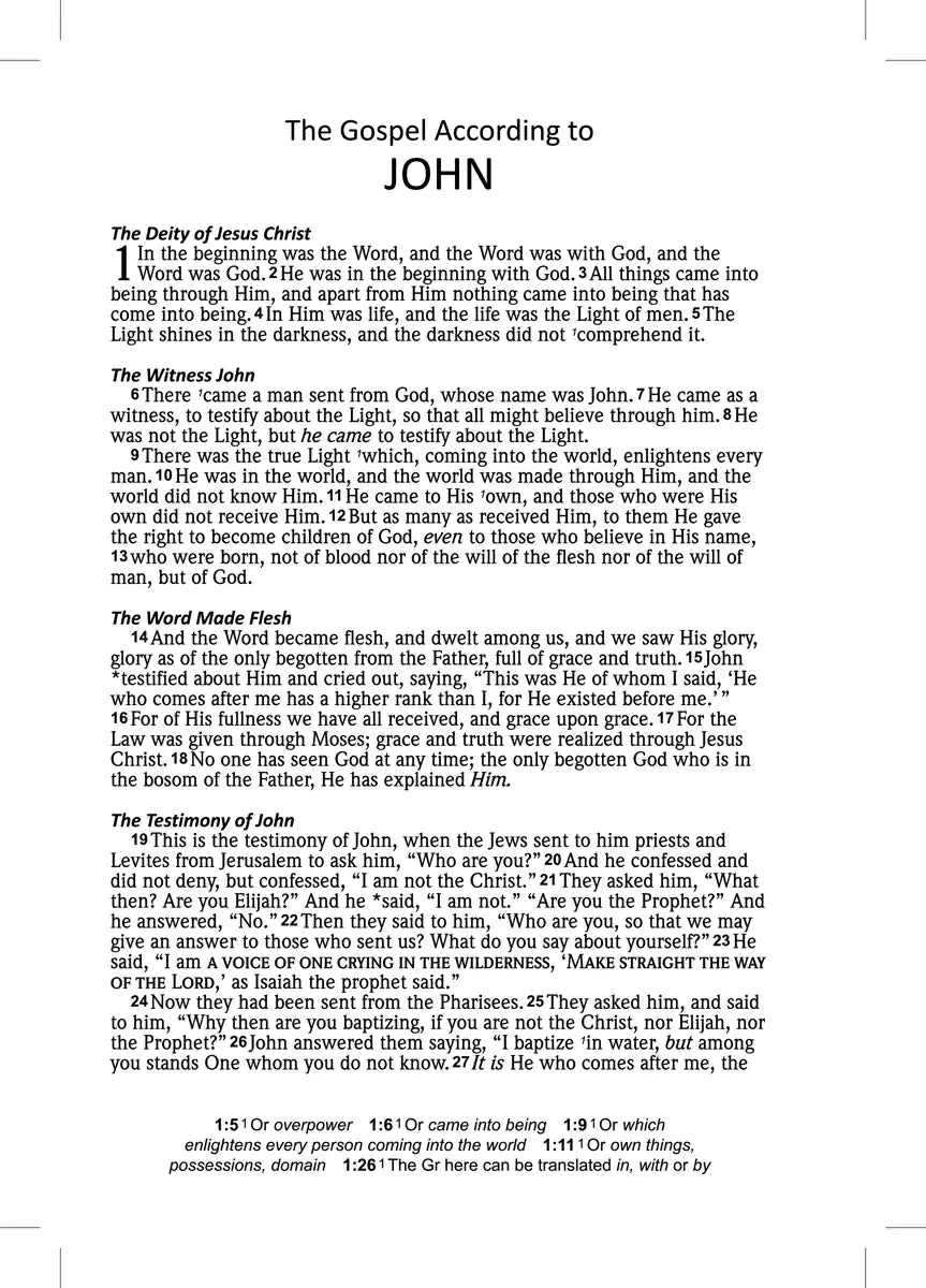 NASB 1995 Large Print Compact Bible, interior page sample