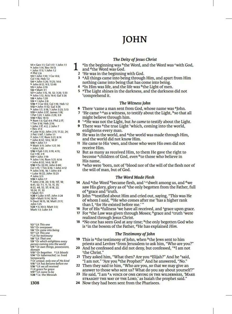 NASB 1995 Side Column Reference Bible, interior page sample