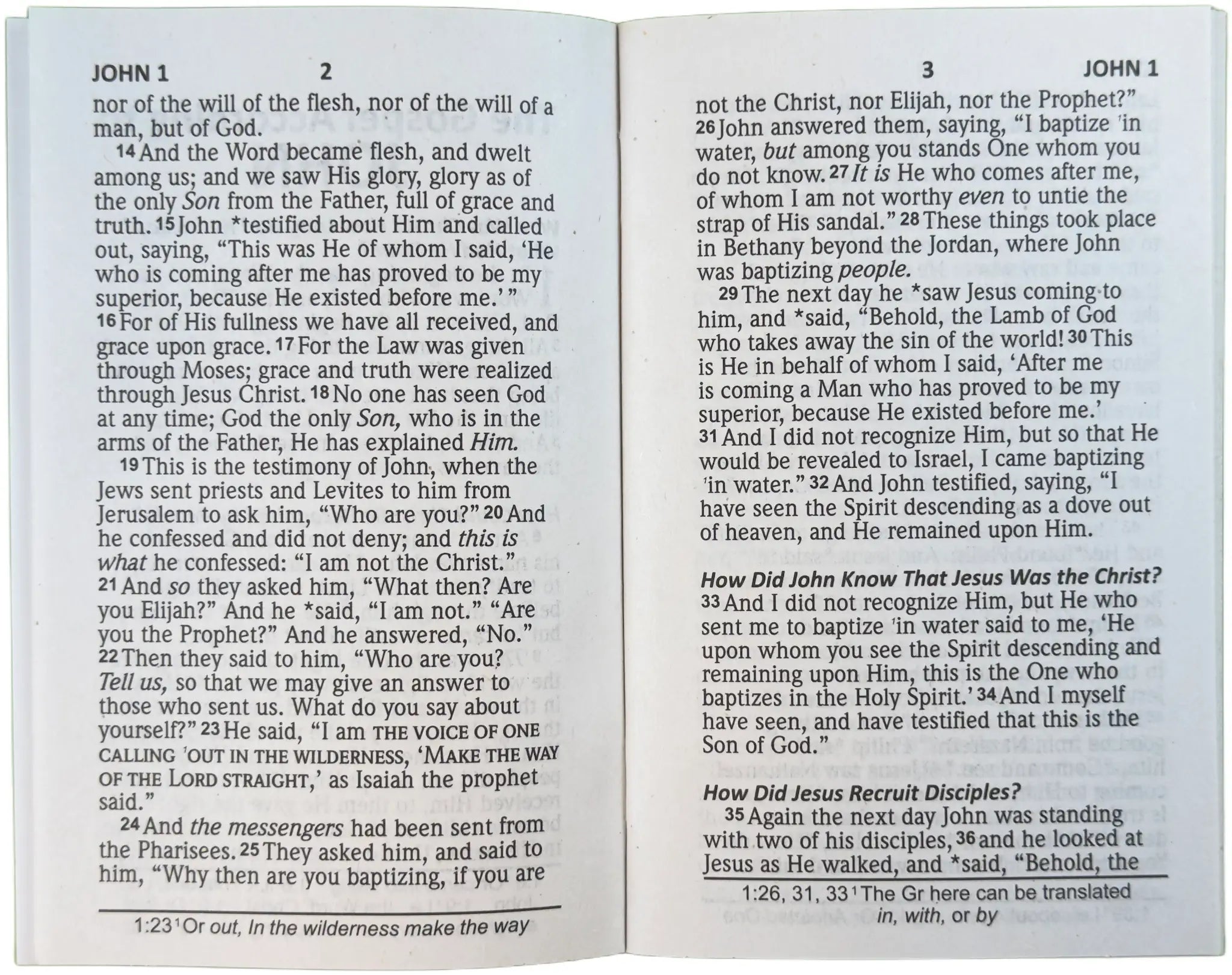 NAS 2020 Plan of Life Gospel of John, open interior pages