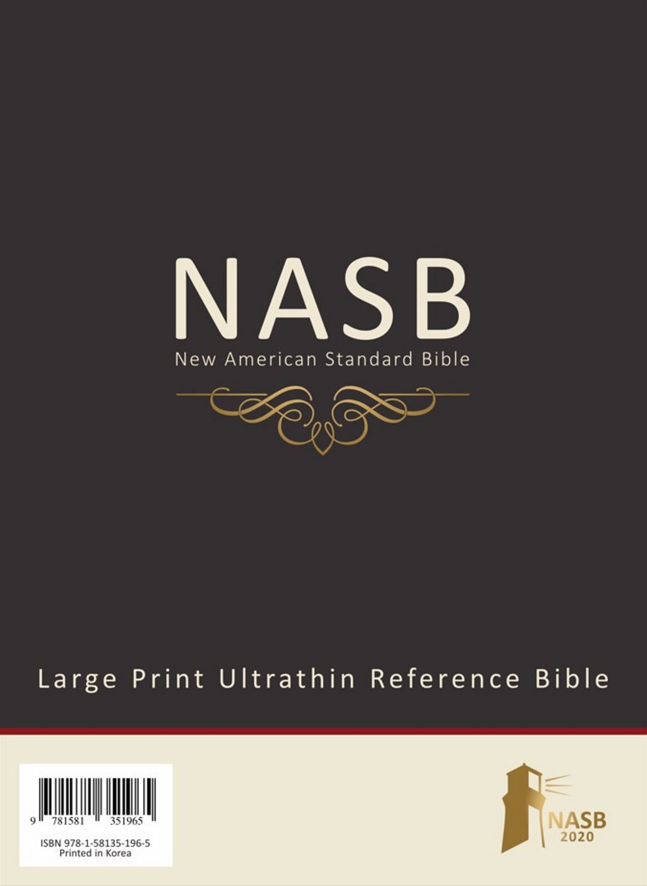 NASB 2020 Prime Large Print Ultrathin Reference Bible, product packaging front