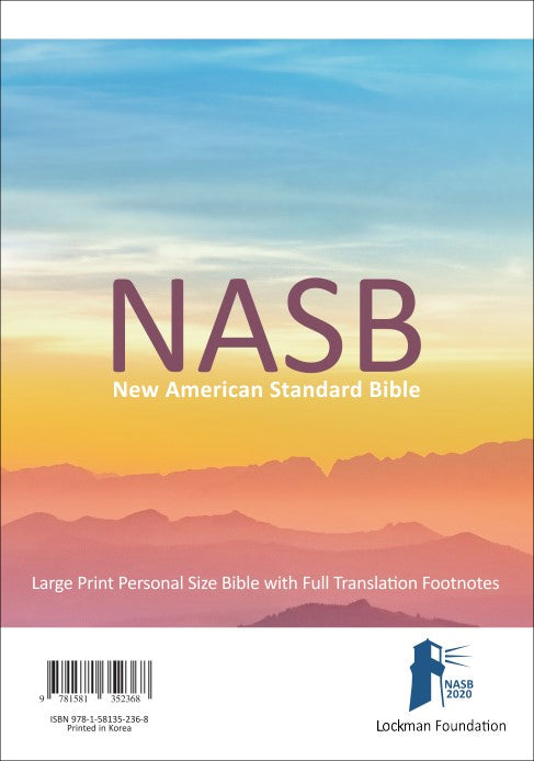 NASB 2020 Large Print Personal Size Bible, product packaging front