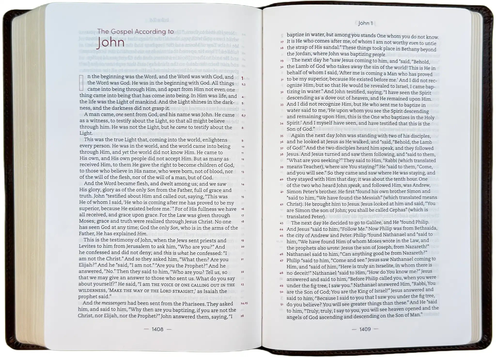 NASB 2020 Reader's Bible, open interior pages