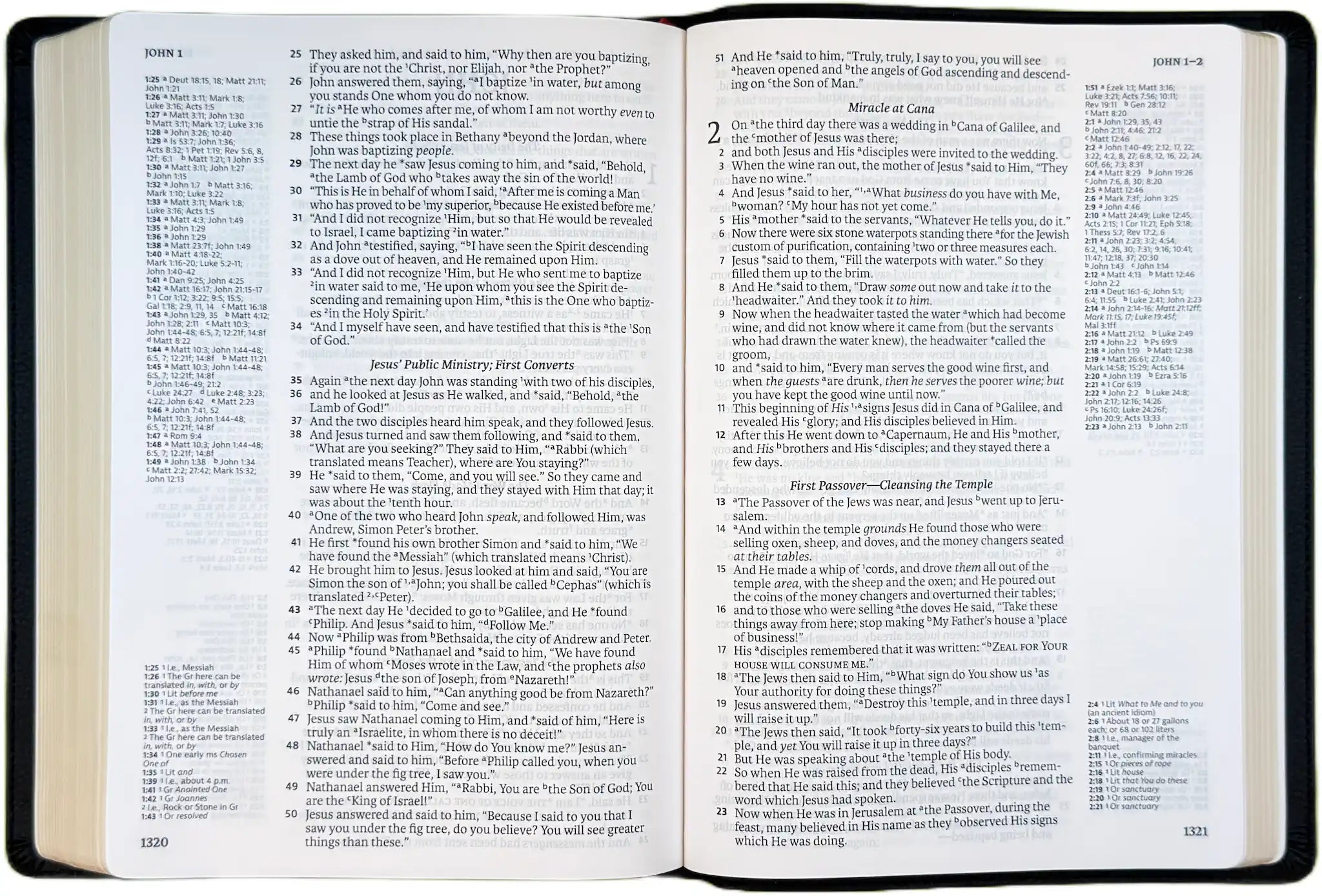 NASB 2020 Side Column Reference Bible, open interior pages
