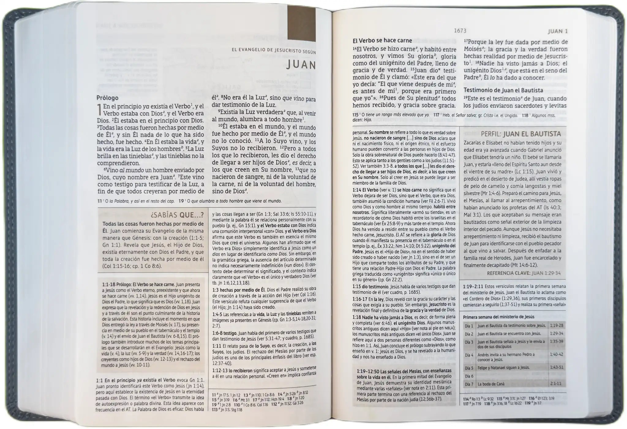 NBLA Study Bible, open interior pages
