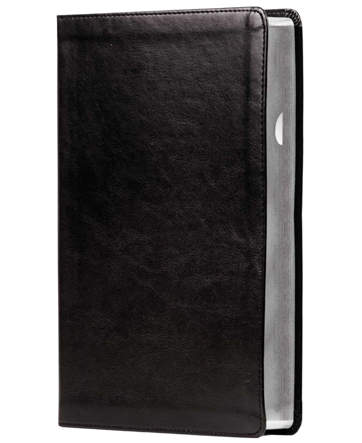 NBLA Minister's Bible, black leathertex cover with silver gilding