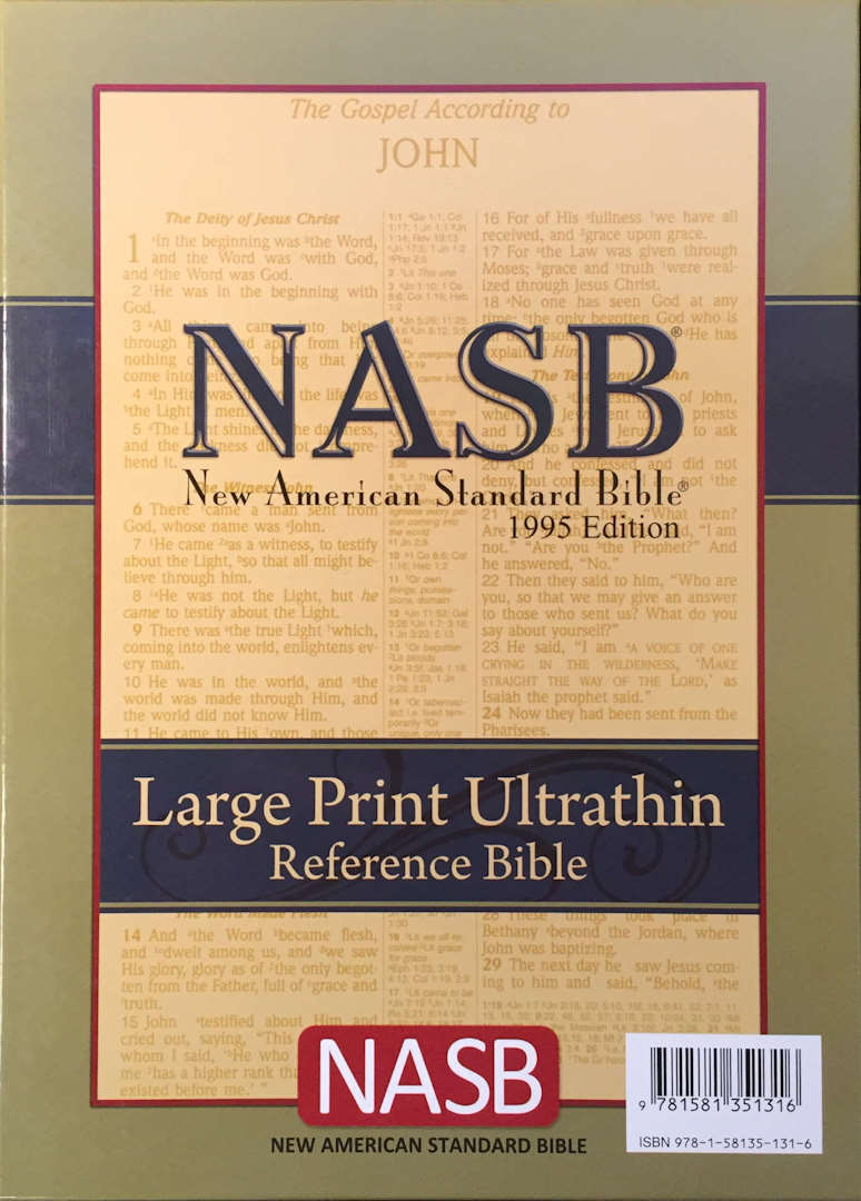 NASB Large Print Ultrathin Reference Bible, 1995 text